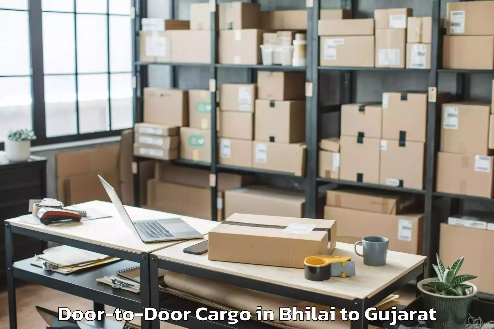 Top Bhilai to Veer Narmad South Gujarat Univ Door To Door Cargo Available